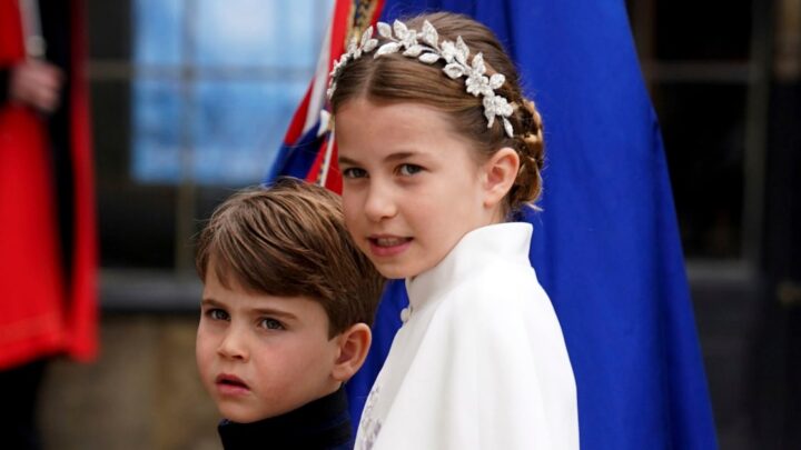 Le prince George, la princesse Charlotte et le prince Louis lors du couronnement : photos